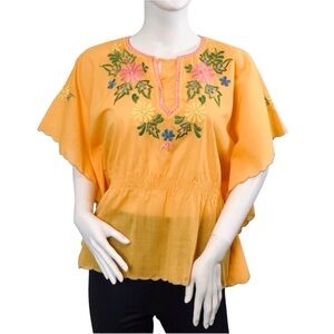 Vintage | Handmade Embroidered Butterfly Flutter Top